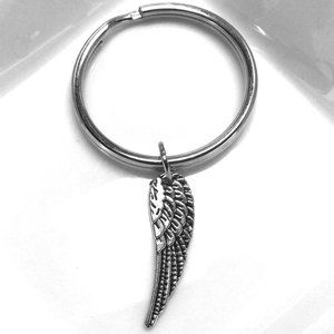 Miniature Angel Wings Angel Feather Charm Key ring Gift Keychain